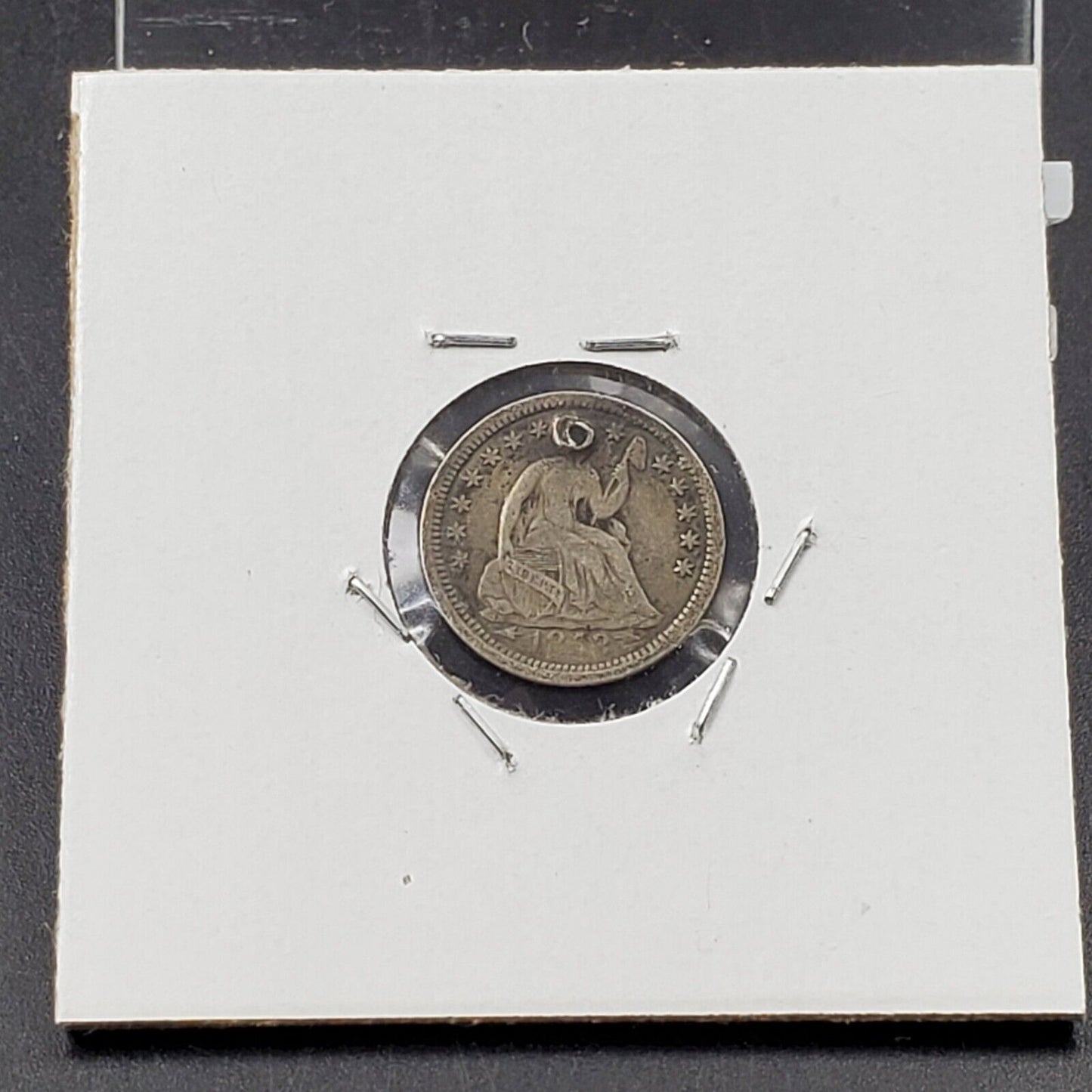 1882 Love Token on Seated Liberty 1853 With Arrows Dime