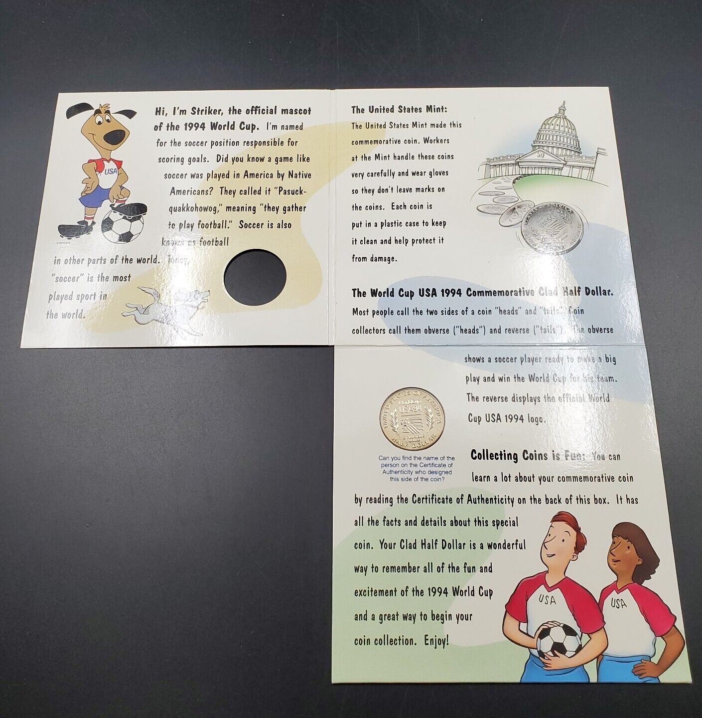 1994 D World Cup USA BU Half Dollar Coin Young Collector's Edition OGP