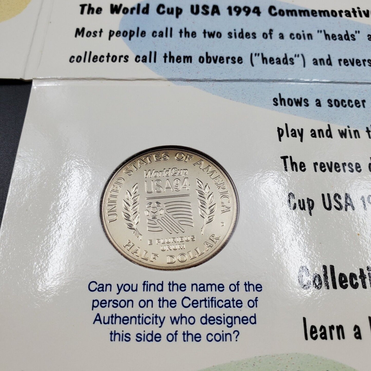 1994 D World Cup USA BU Half Dollar Coin Young Collector's Edition OGP