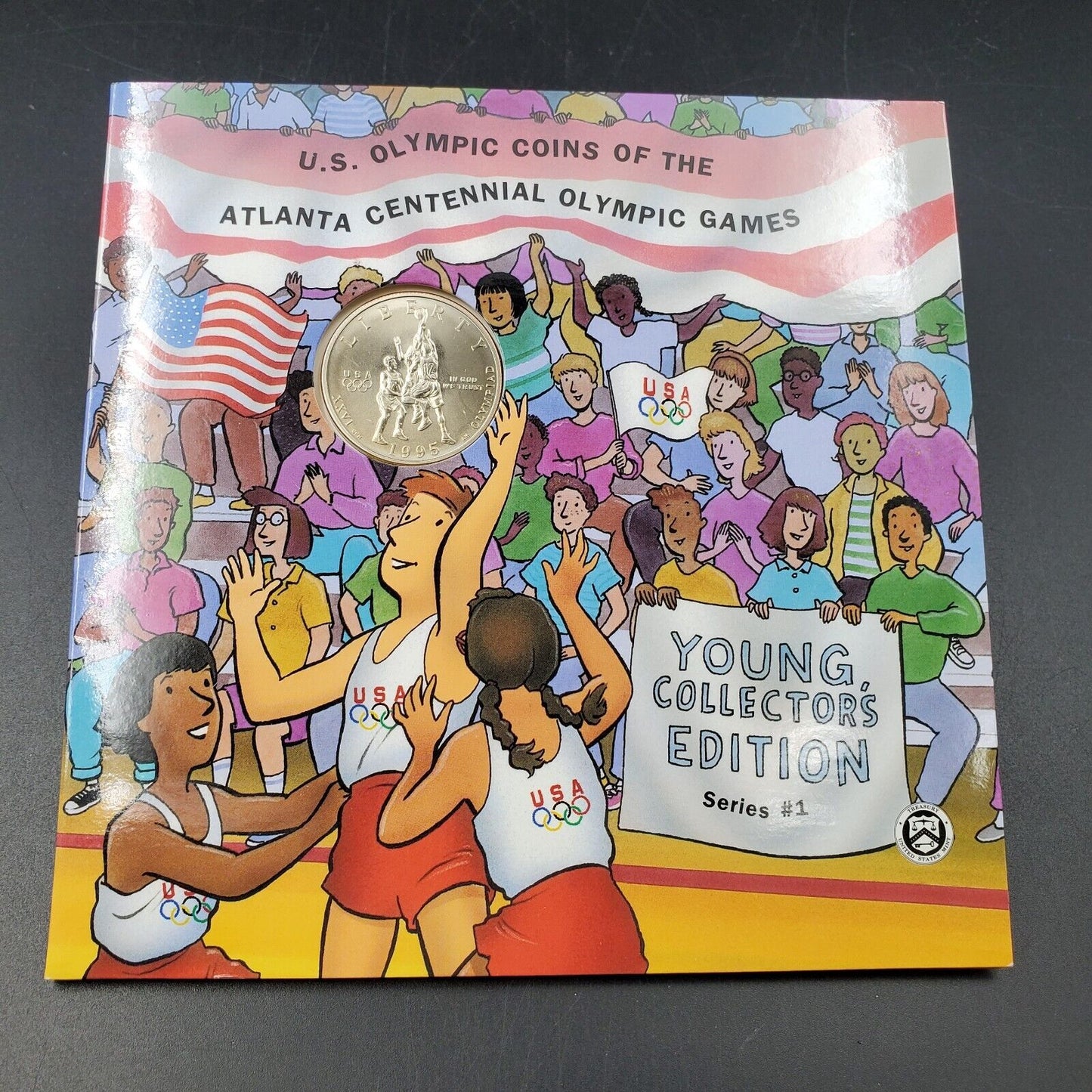 1995 Basketball Atlanta Olympic Half Dollar US Mint Young Collector Coin OGP