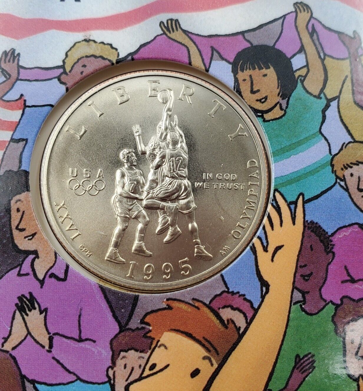 1995 Basketball Atlanta Olympic Half Dollar US Mint Young Collector Coin OGP