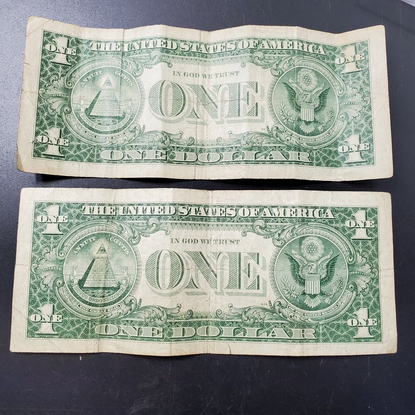 ESTATE CURRENCY LOT 2 1957 $1 SILVER CERTIFICATE NOTE BILLS BLUE SEAL REPEAT #