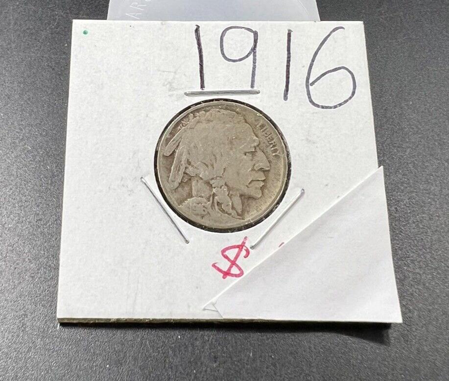 1916 Buffalo Indian Head Nickel Coin Choice VG Very Good