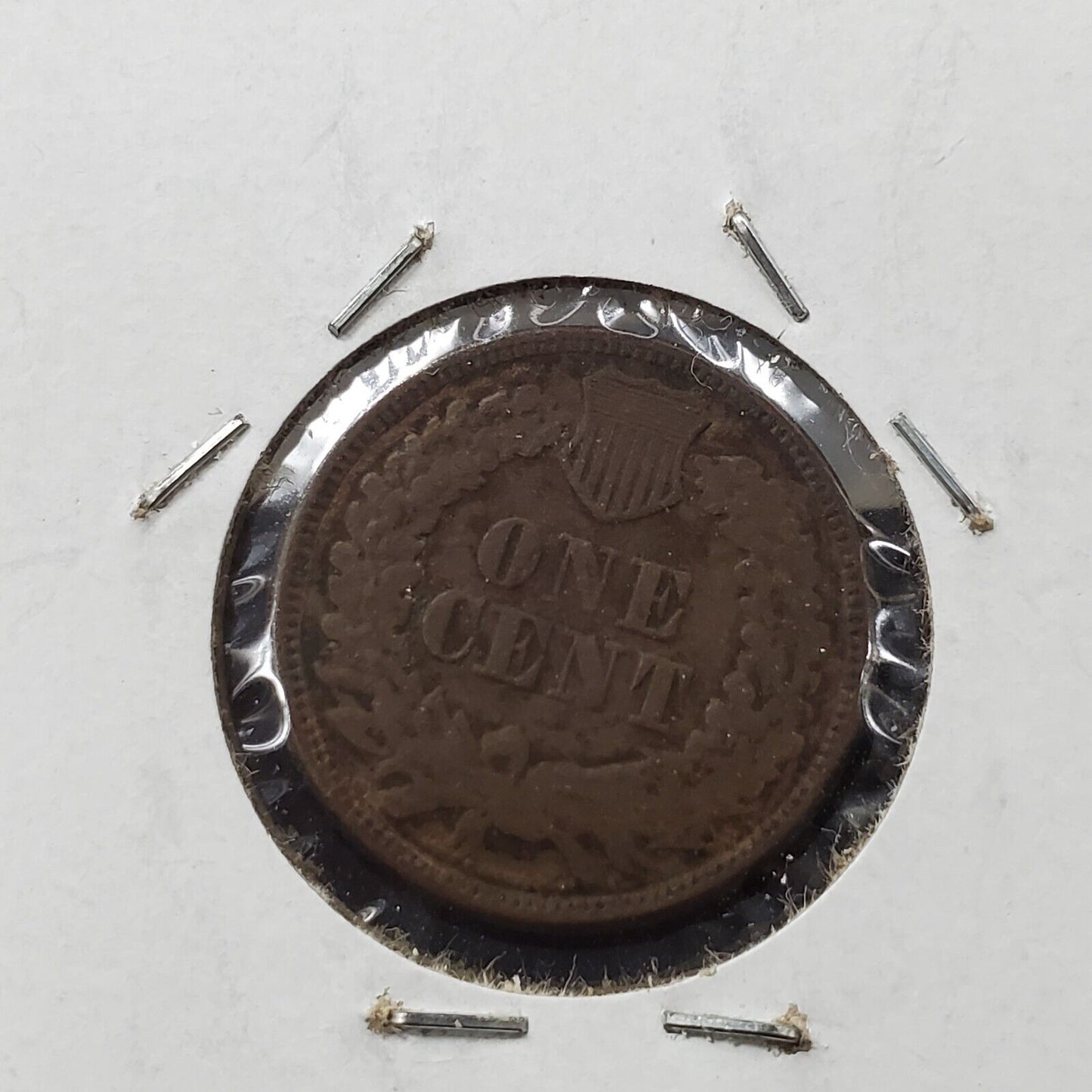 1865 Indian Head Liberty Wheat Cent Penny Coin Fancy 5 VF Details Damaged