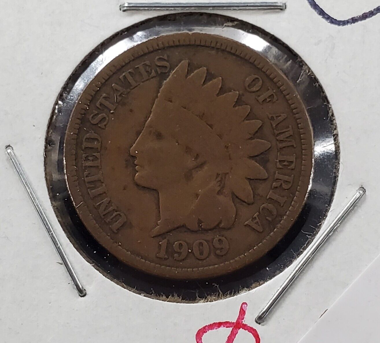 1909 P Indian Head 1c Penny Cent Coin Choice VG Very Good Circ Last Year of Type
