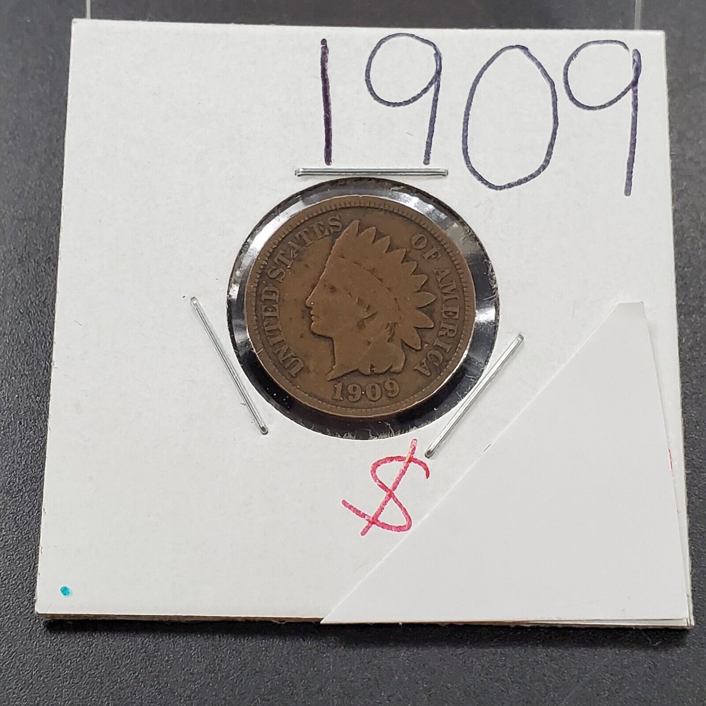 1909 P Indian Head 1c Penny Cent Coin Choice VG Very Good Circ Last Year of Type