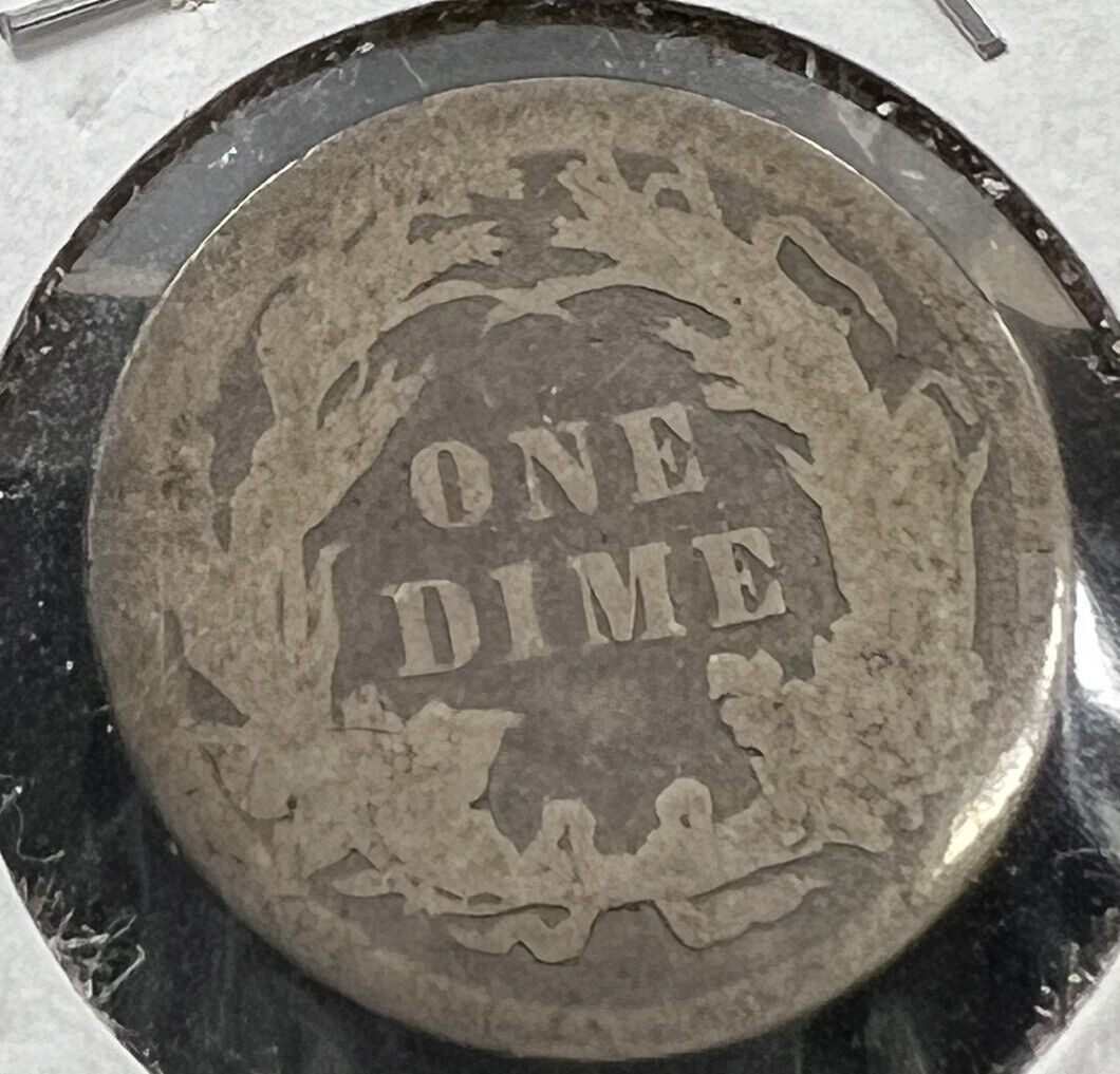 1889 Liberty Seated Silver Dime Coin Choice AG About Good 10c