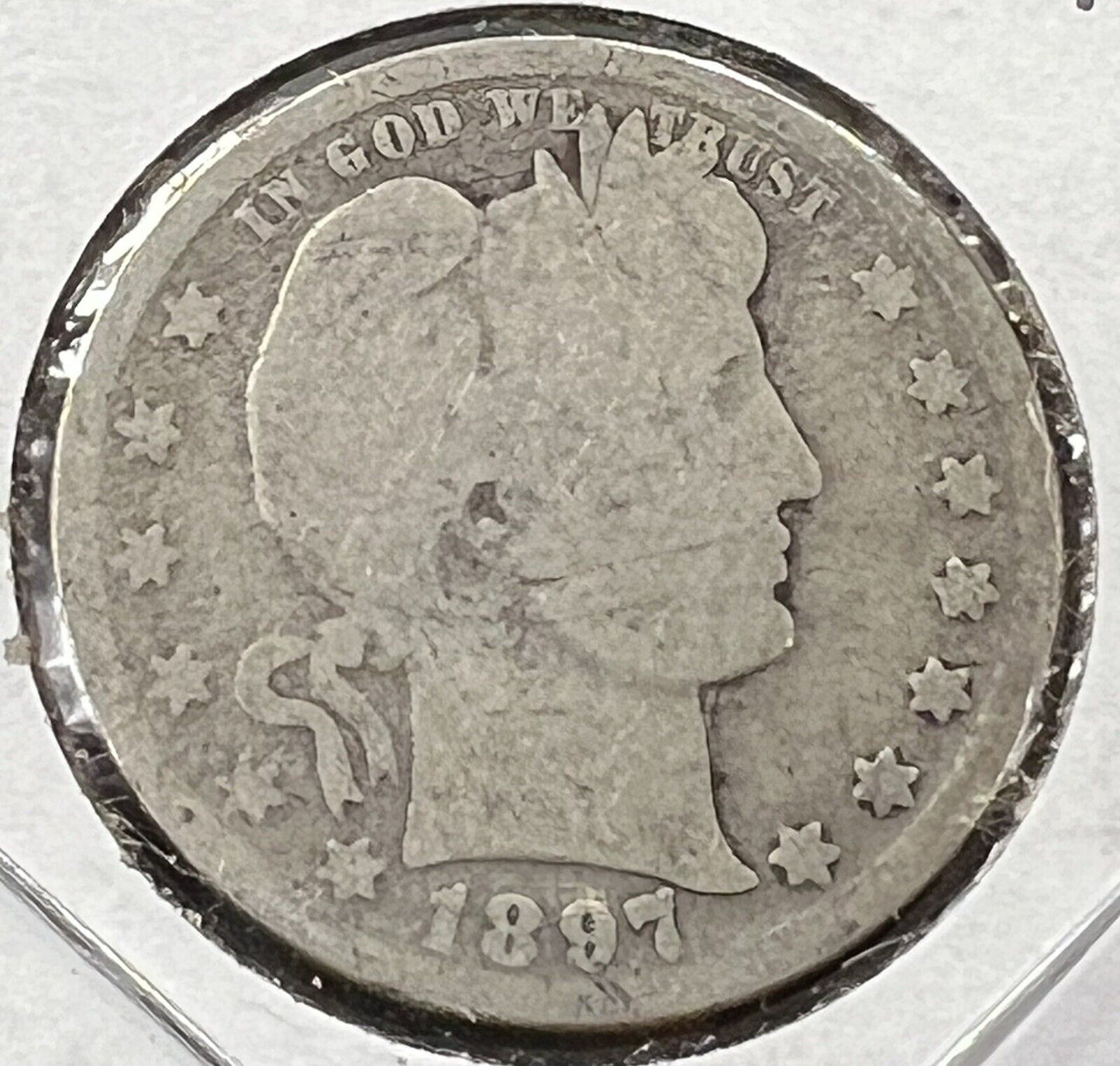 1897 P Barber Silver Quarter Coin Choice AG / Good Full Date