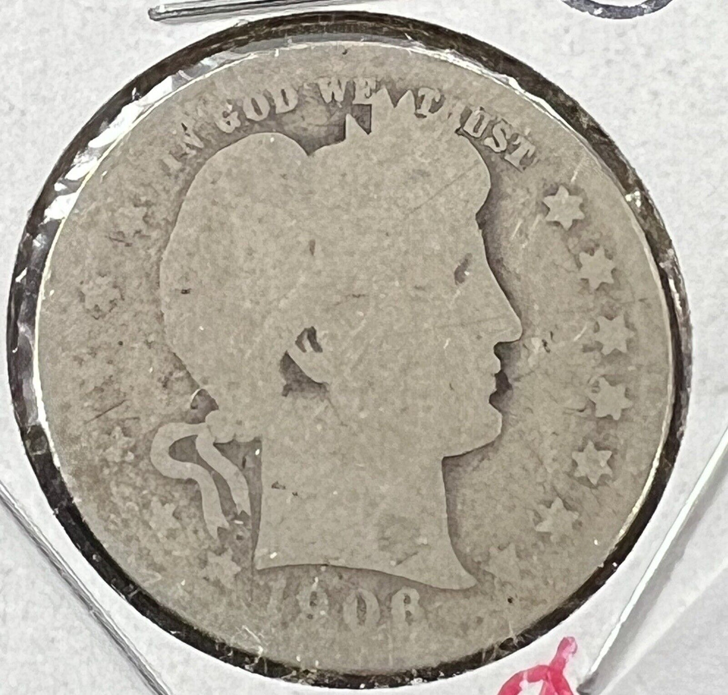 1906 D Barber Silver Quarter Coin AG About Good