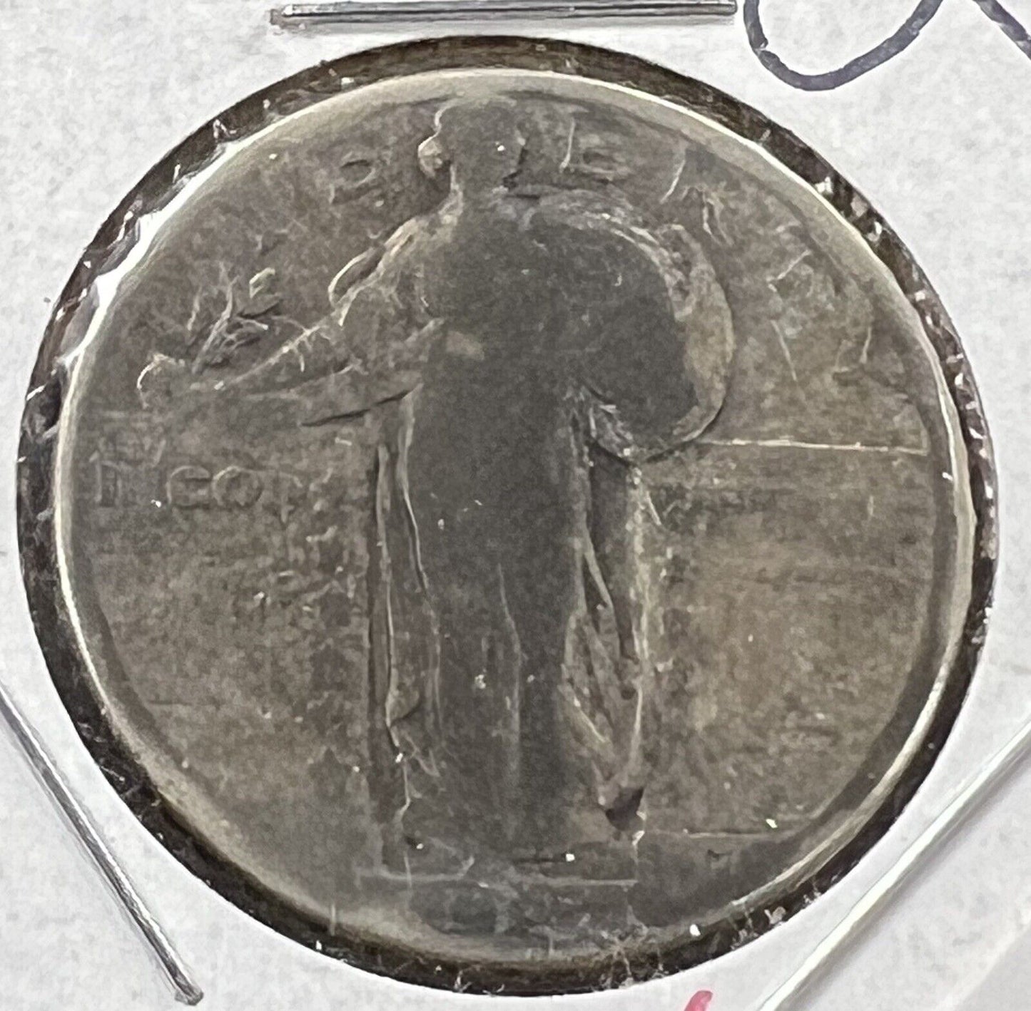 1927 D Standing Liberty Silver Quarter Coin AG Details