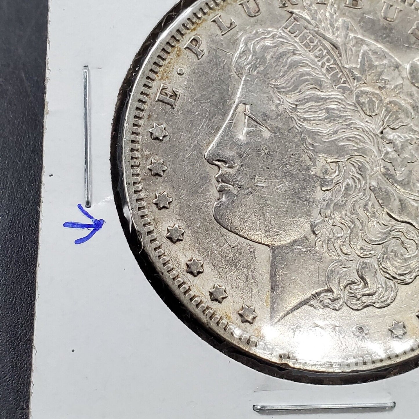 1888 P $1 Morgan Dollar Vam Die Clash Variety Wreath Transferred to Chin Obverse