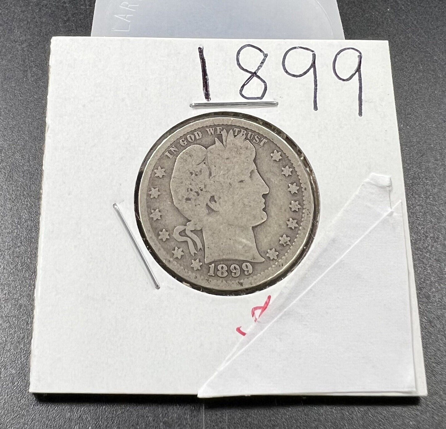 1899 P 25C Barber Silver Quarter Coin Choice Good Circ