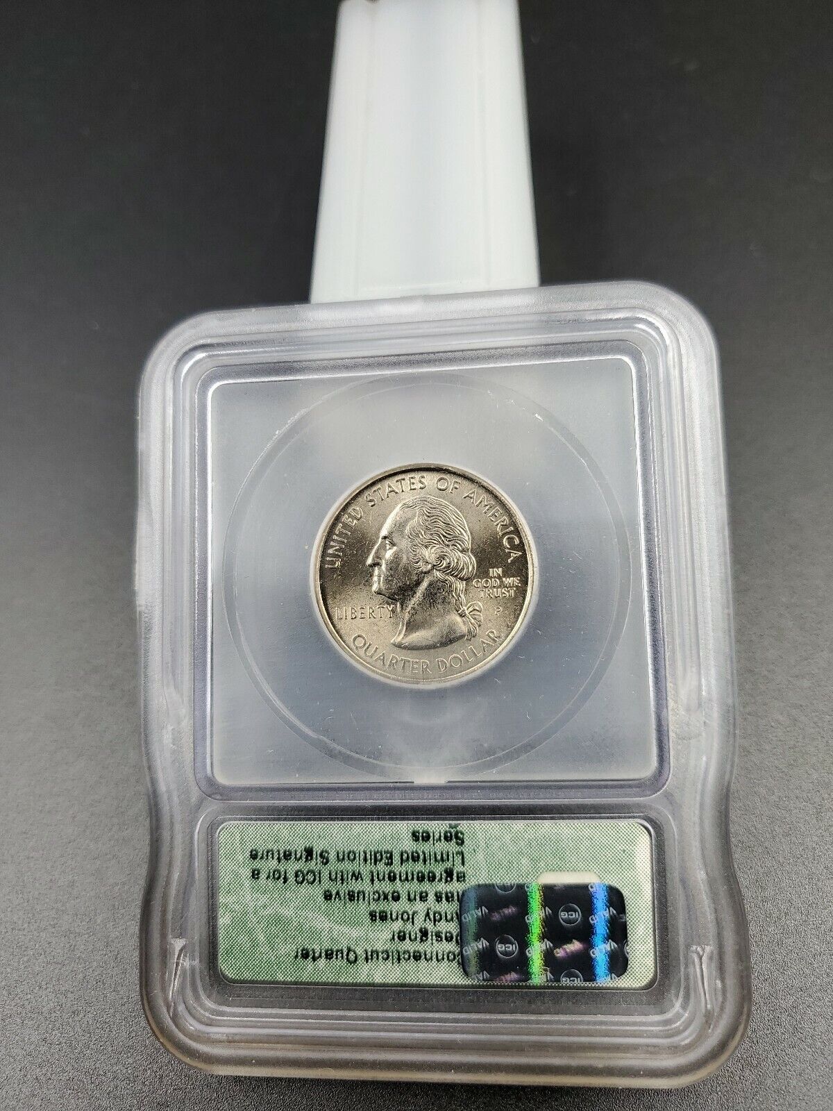 1999 P Connecticut Statehood Quarter Coin ICG Andy Jones Engraver Signature BU