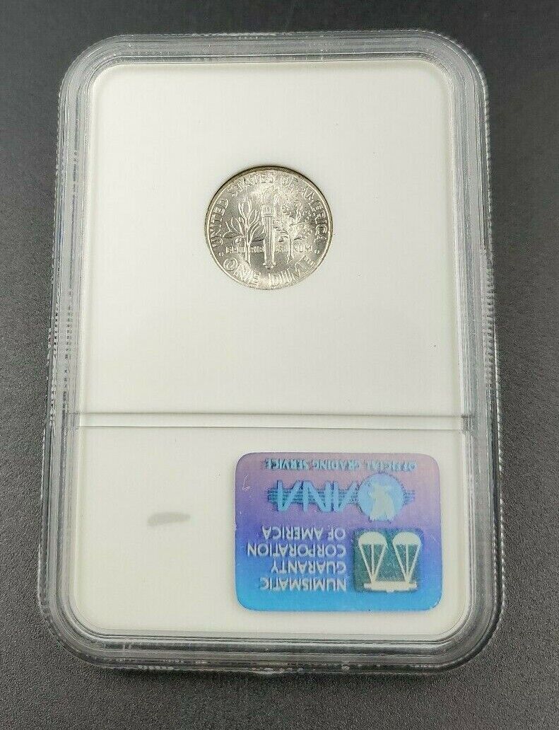 1951 P Roosevelt Dime Silver Coin NGC MS67 GEM BU Some Toning ANA Brown Label