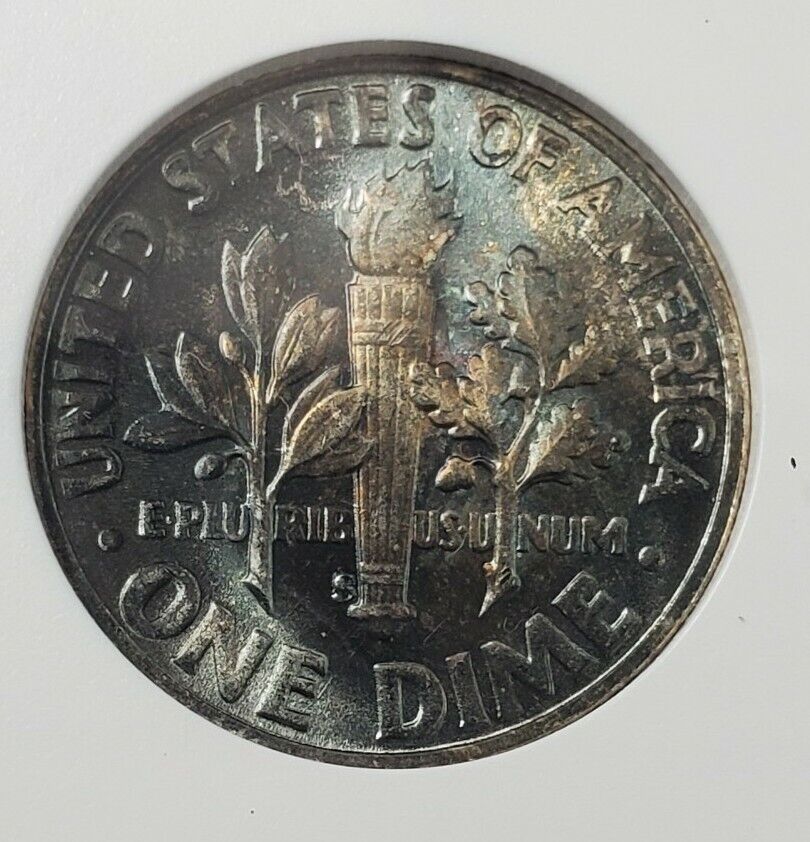 1946 S/S S Roosevelt Dime Coin Variety ANACS MS63 FS-502 DDR PQ Toning