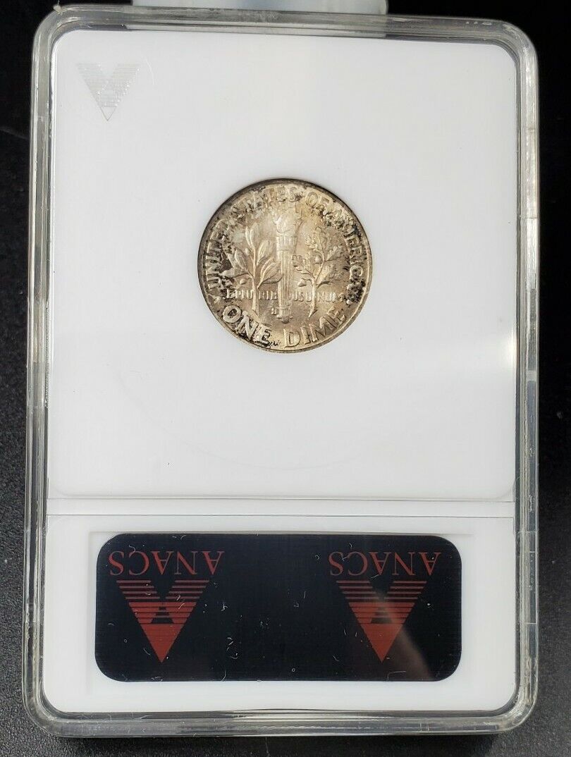 1948 S Roosevelt Dime Coin Variety ANACS MS65 Breen-3708 Trumpet Tail Mint Mark