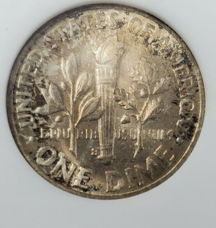 1948 S Roosevelt Dime Coin Variety ANACS MS65 Breen-3708 Trumpet Tail Mint Mark