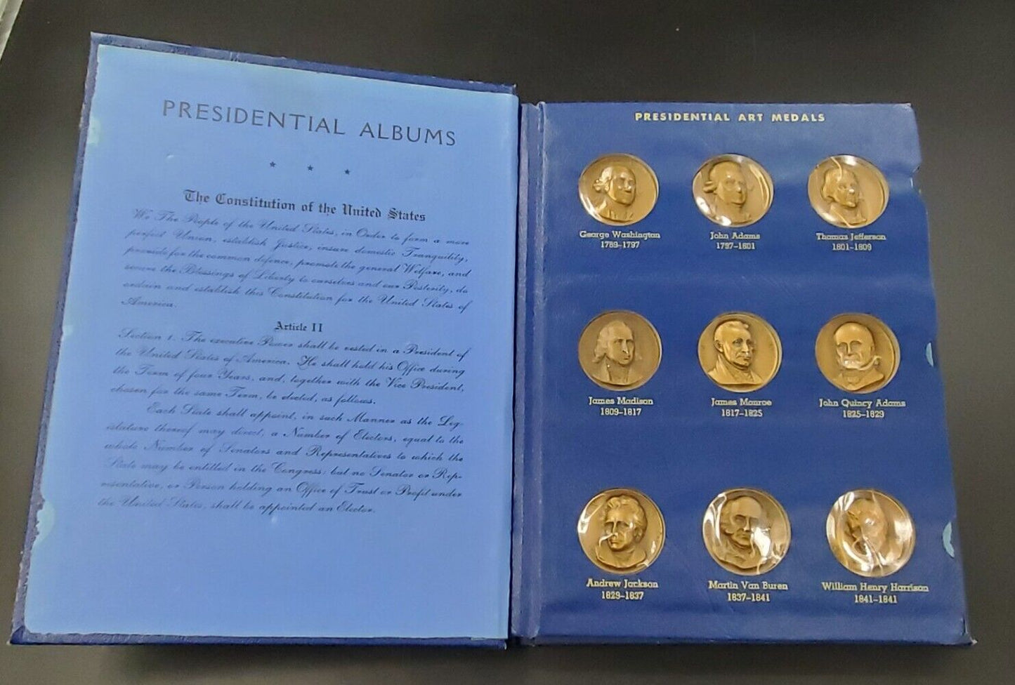 US Presidential Art Medals Album With 18 UNC Medals Volume 1 Washington - Grant
