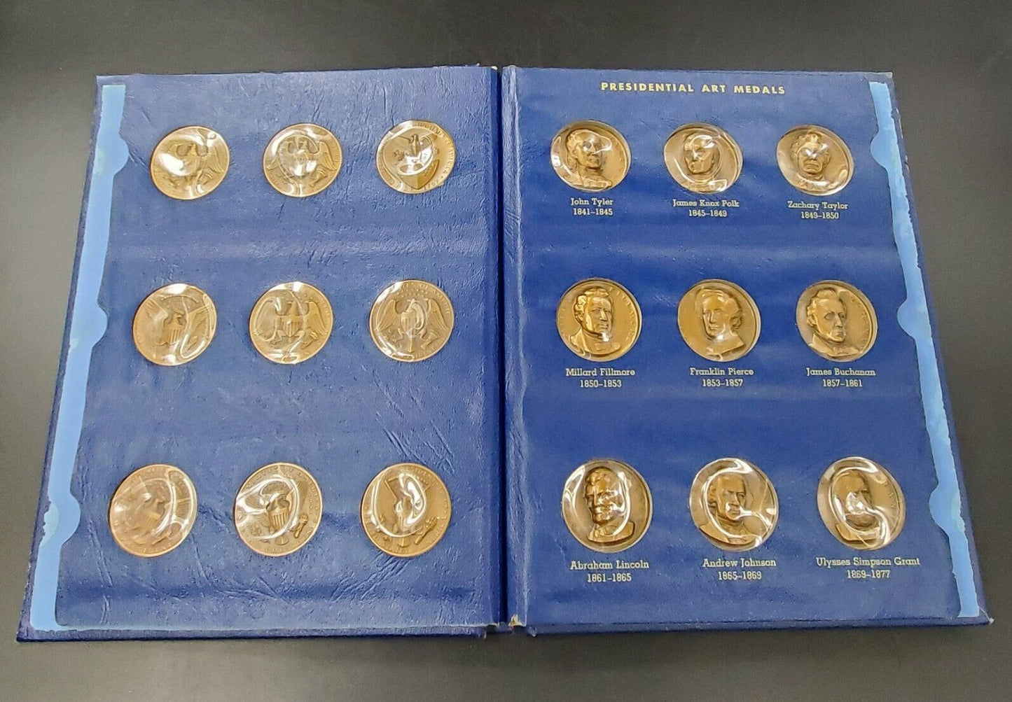 US Presidential Art Medals Album With 18 UNC Medals Volume 1 Washington - Grant