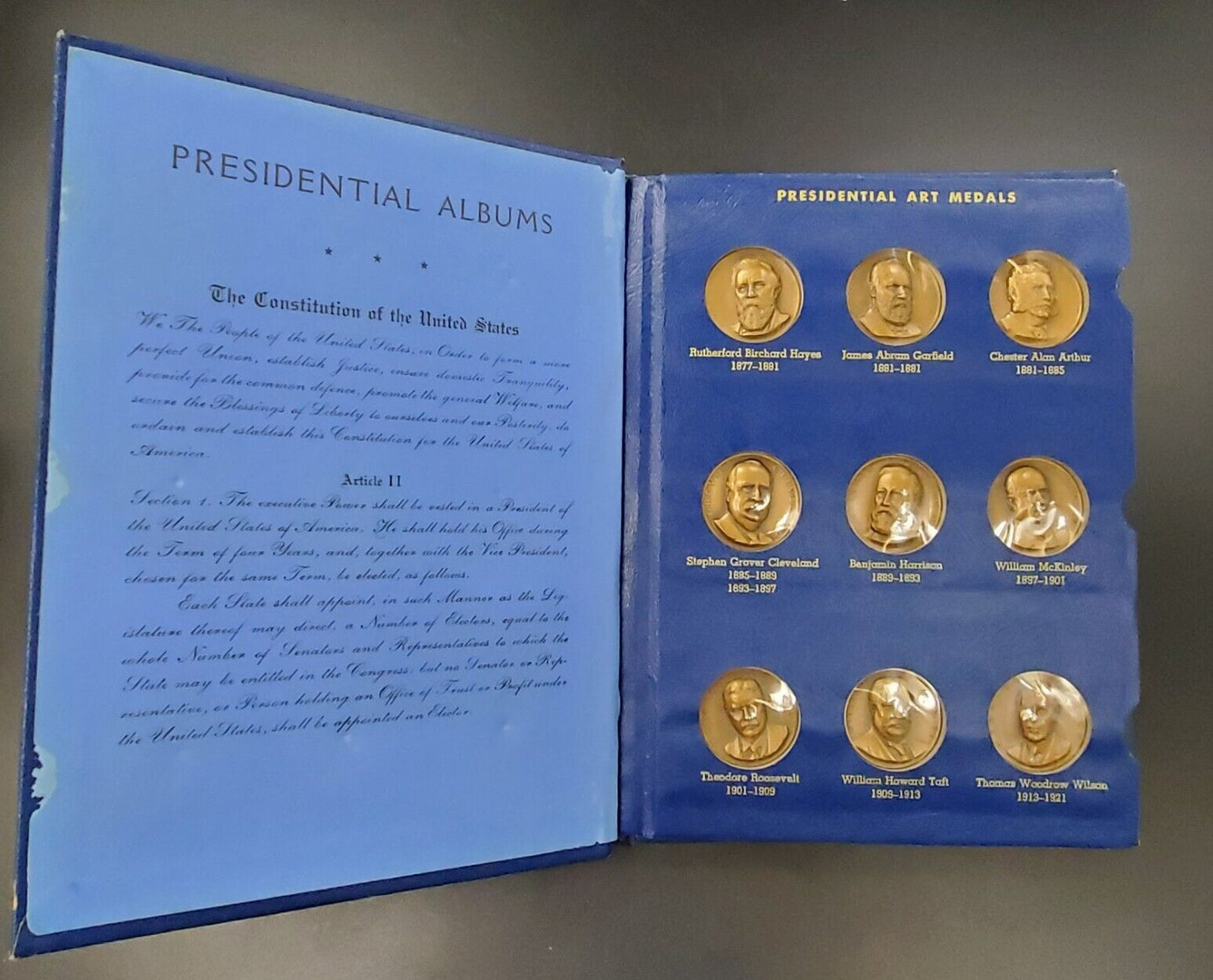US Presidential Art Medals Album With 18 UNC Medals Volume 2 ONLY Hayes - Nixon
