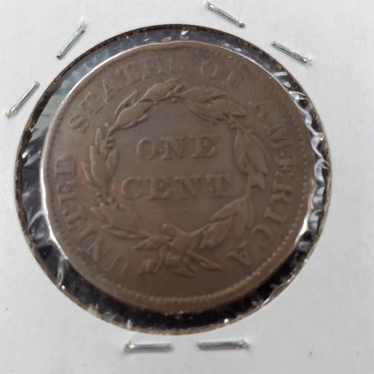 1836 1c Large Cent Choice Good Circ with Die CUDD Variety Obverse