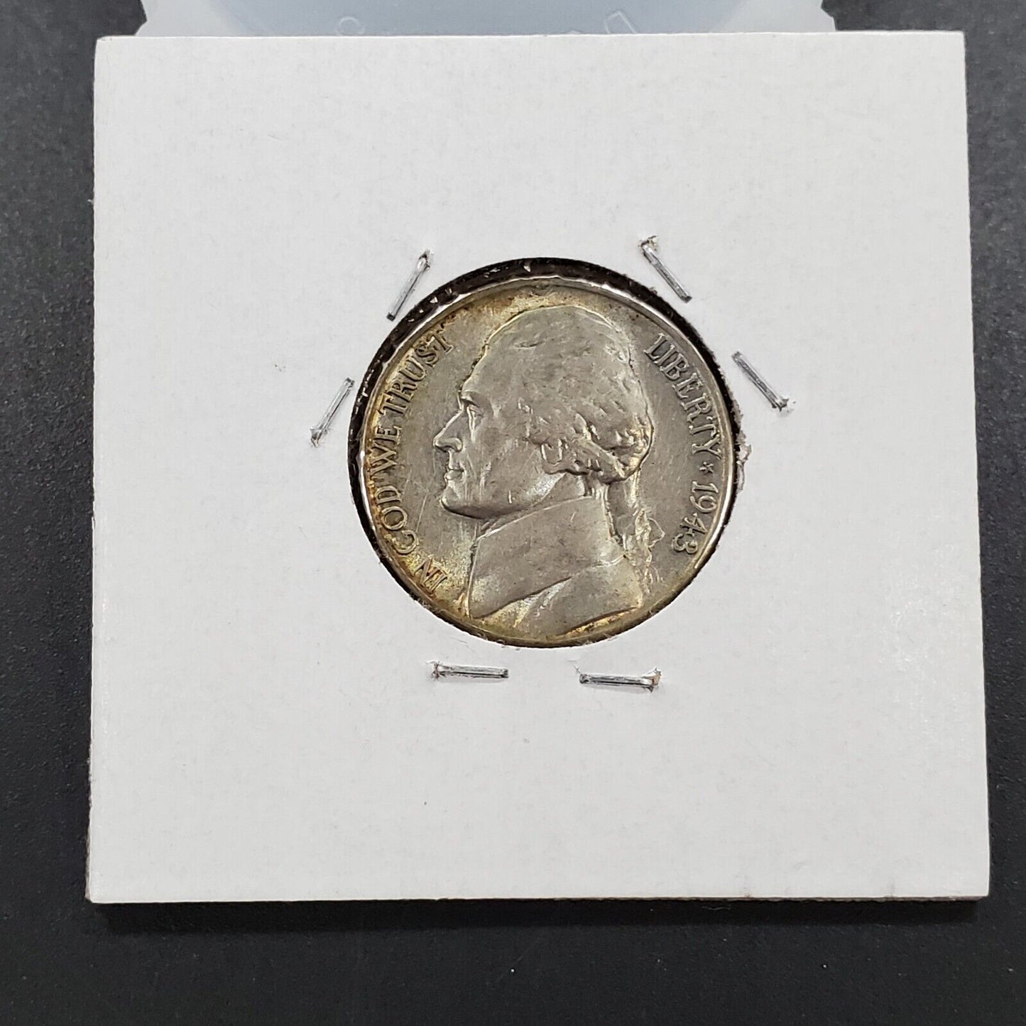 1943 S Jefferson Nickel PQ Rainbow Original Toning Reverse XF EF Extra Fine Circ