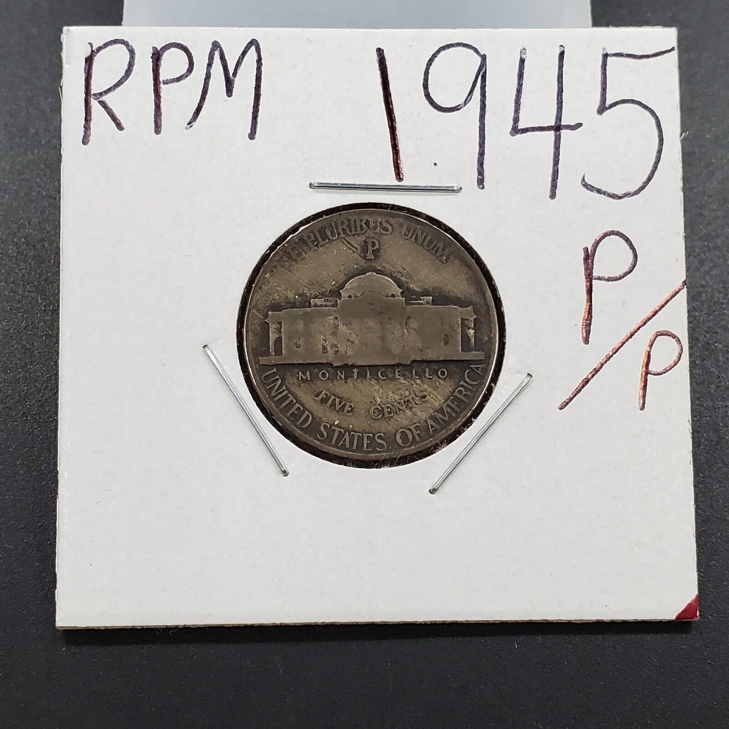 1945 P JEFFERSON NICKEL Circulated RPM Repunched Mint Mark Variety