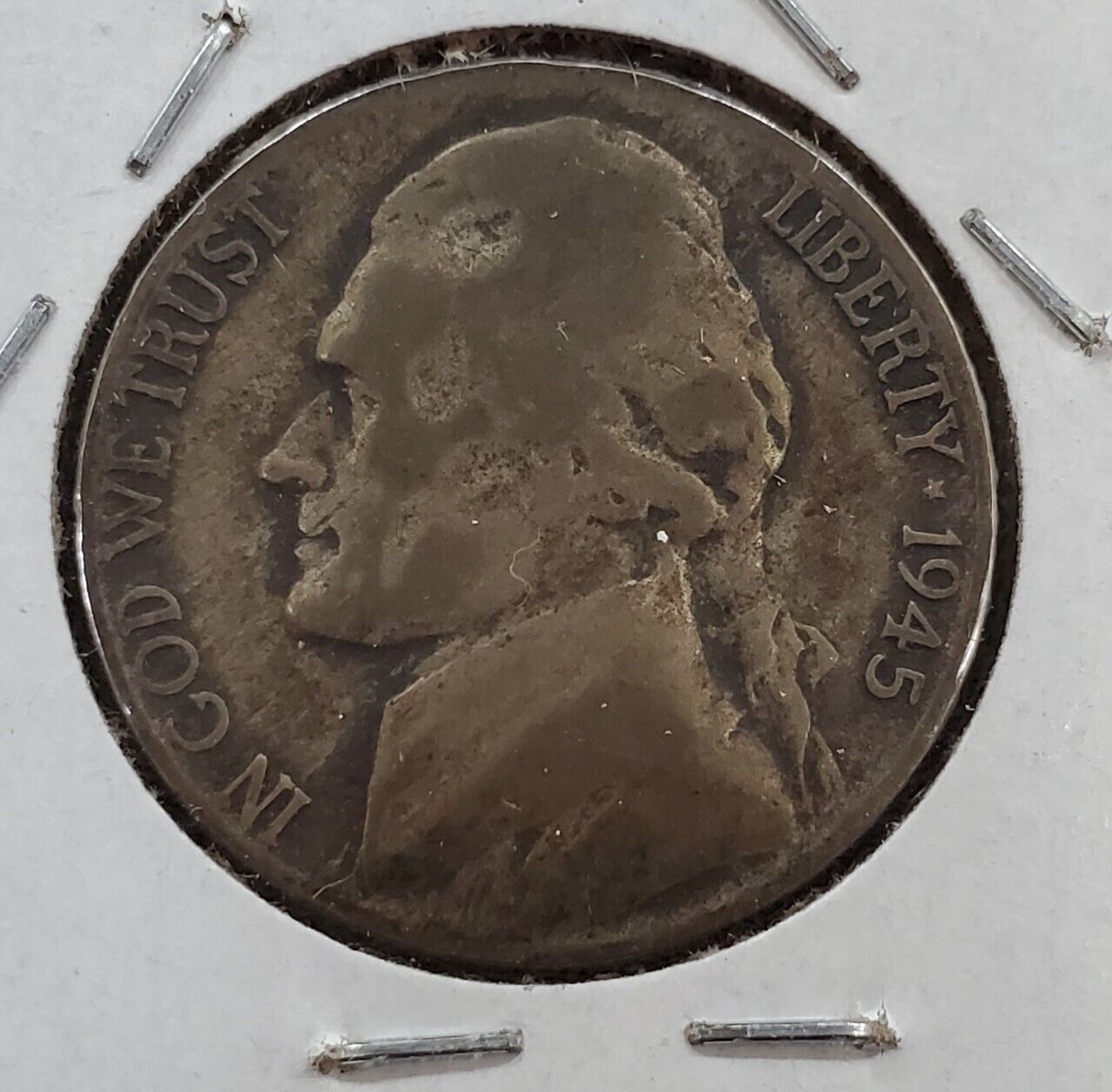 1945 P JEFFERSON NICKEL Circulated RPM Repunched Mint Mark Variety