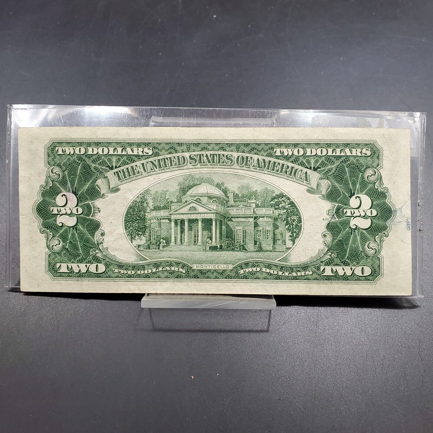 1953 B $2 United States Currency Legal Tender Note Red Seal Repeat Serial Number