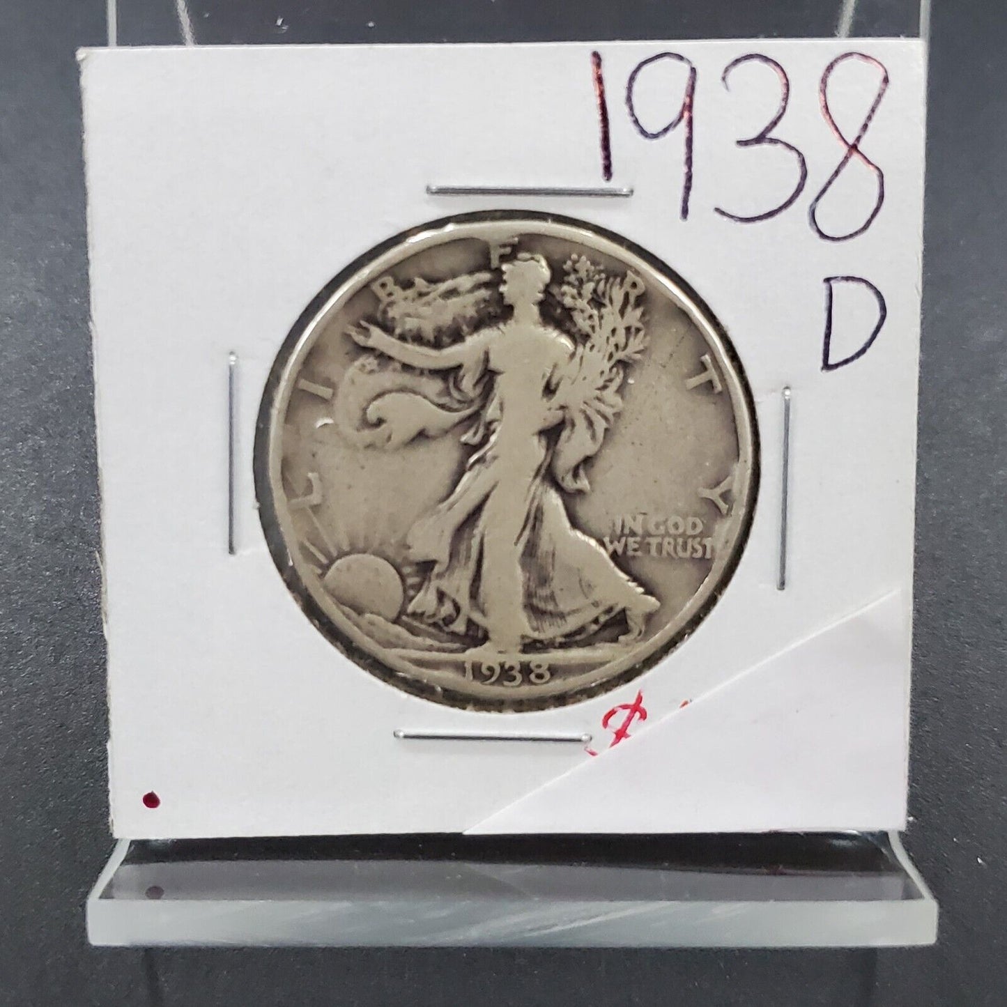 1938 D Walking Liberty Silver Half Dollar Coin Choice VG Very Good Circ Key Date