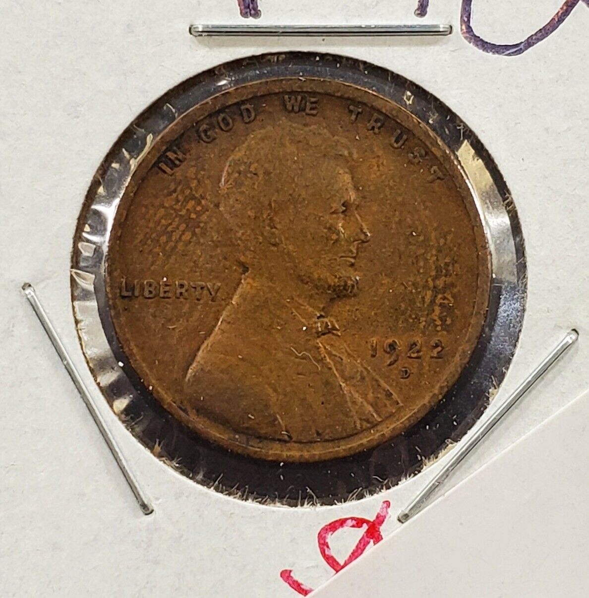 1922 D 1c Lincoln Wheat Cent Penny Coin  AG About Good / Good Full Date