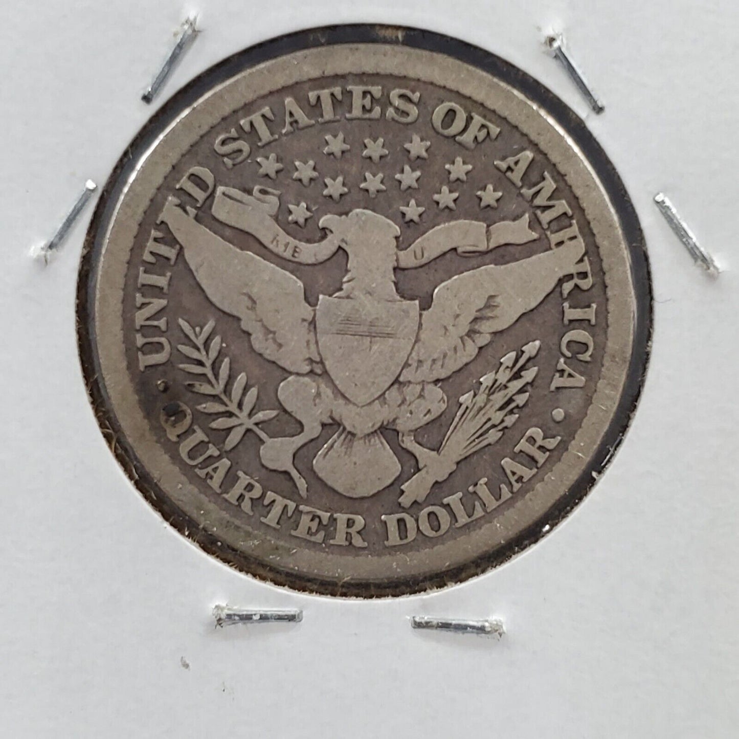 1893 Barber Silver Eagle Quarter Coin Circ Choice Good / VG First Class Shippin