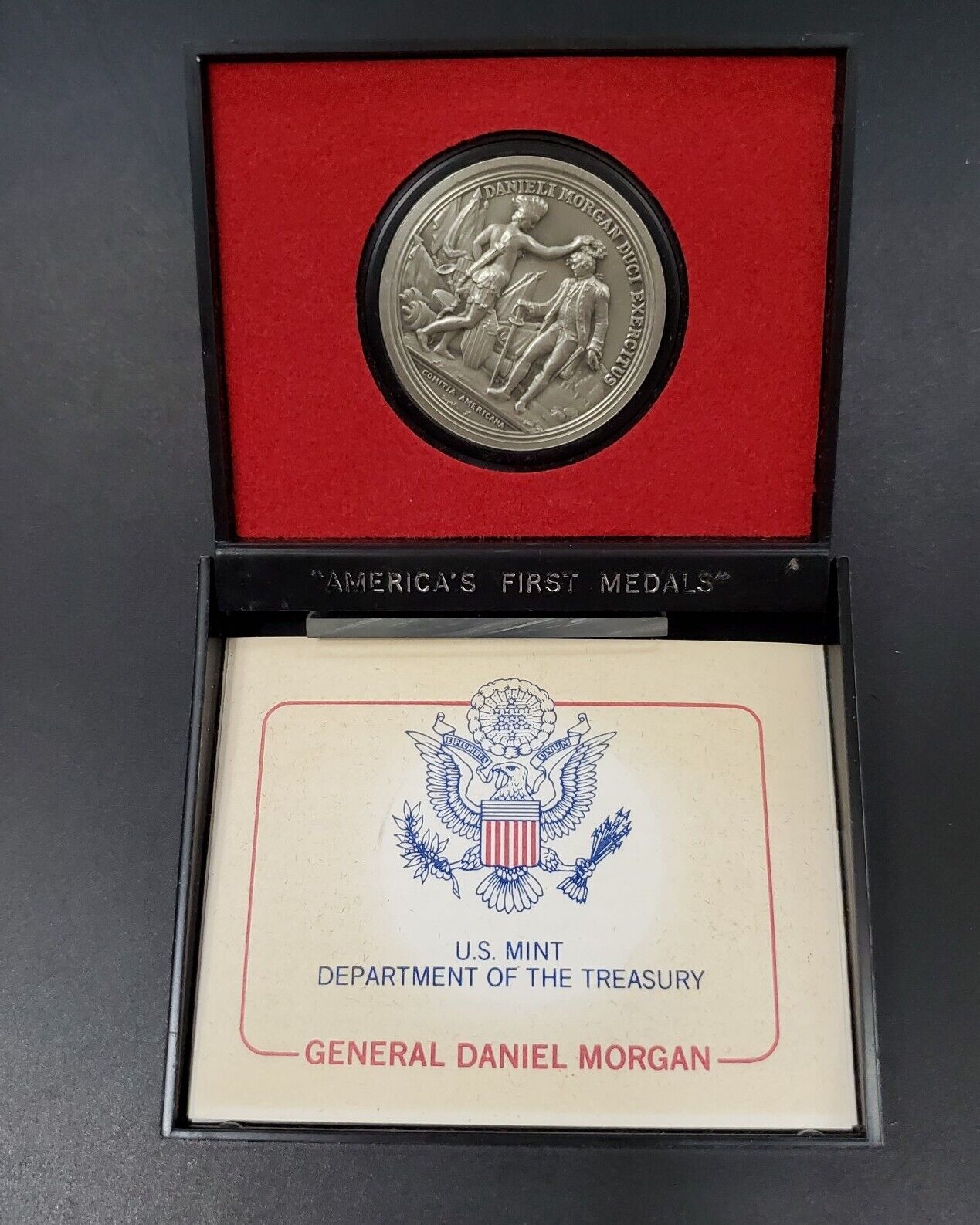 General Daniel Morgan America First Medals - U.S. Mint Pewter with Display Case