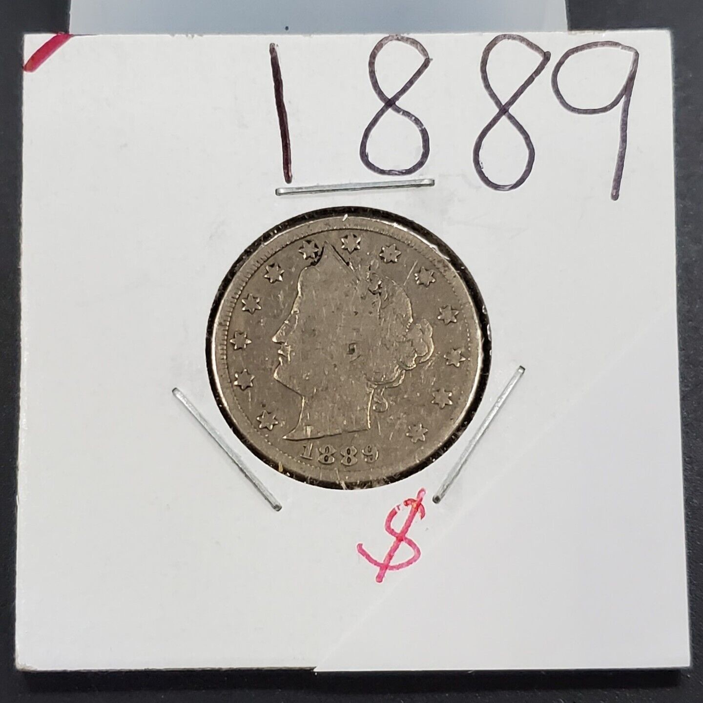 1889 P Liberty Head V Nickel Average G Good Circ