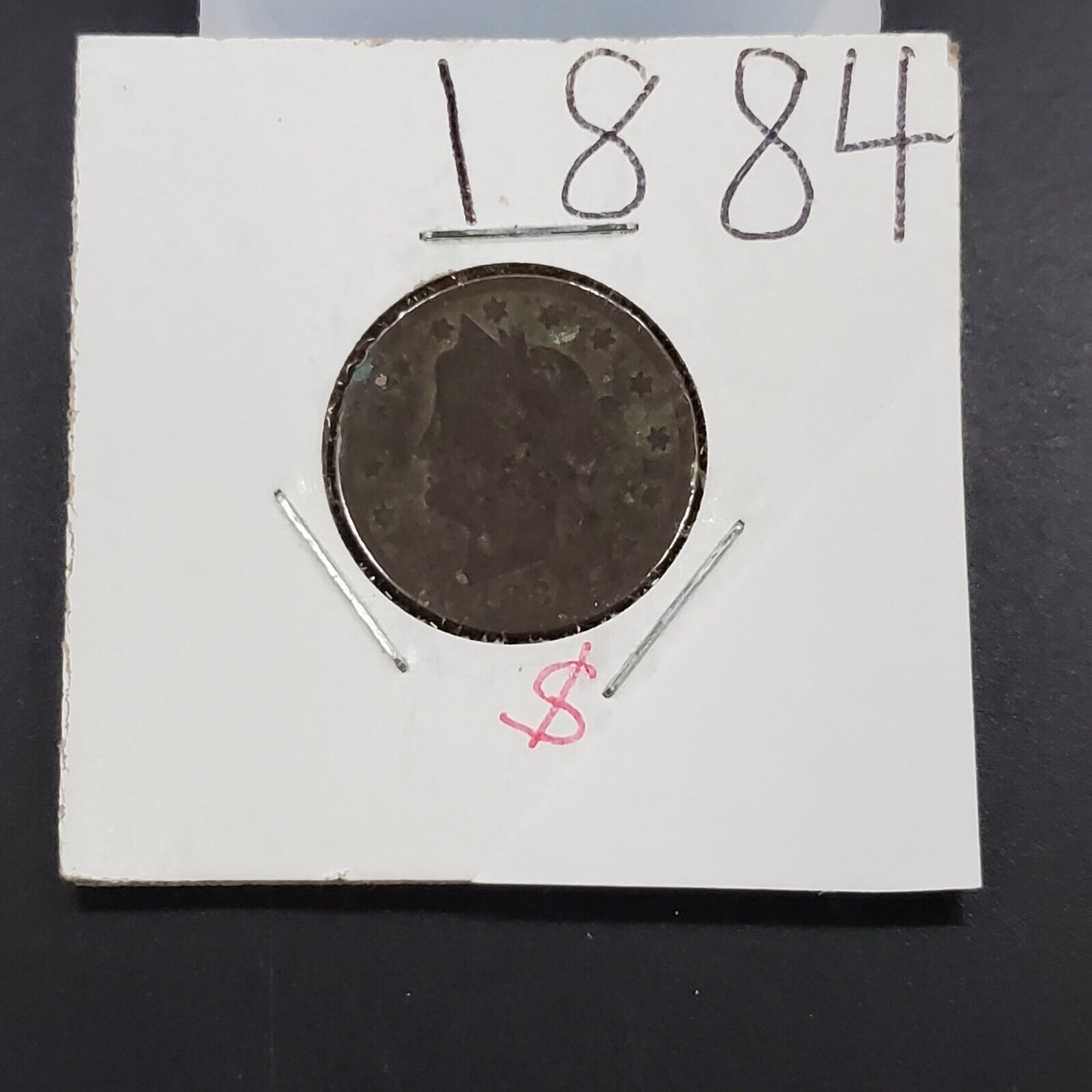 1884 P Liberty Head V Nickel Circulated Condition AG Details
