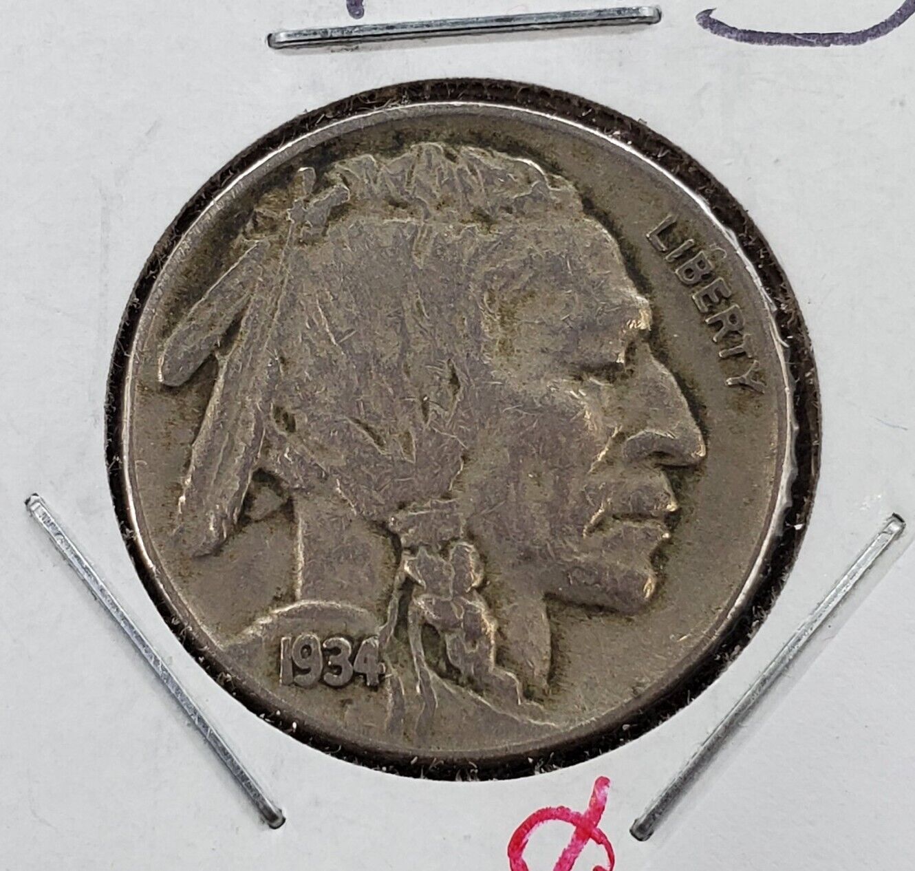 1934 5c Buffalo Indian Head Nickel Coin Choice Circulated VF VERY FINE