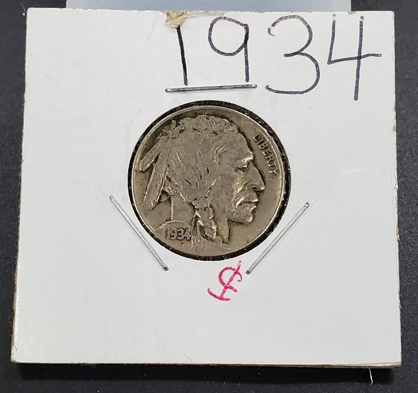 1934 5c Buffalo Indian Head Nickel Coin Choice Circulated VF VERY FINE