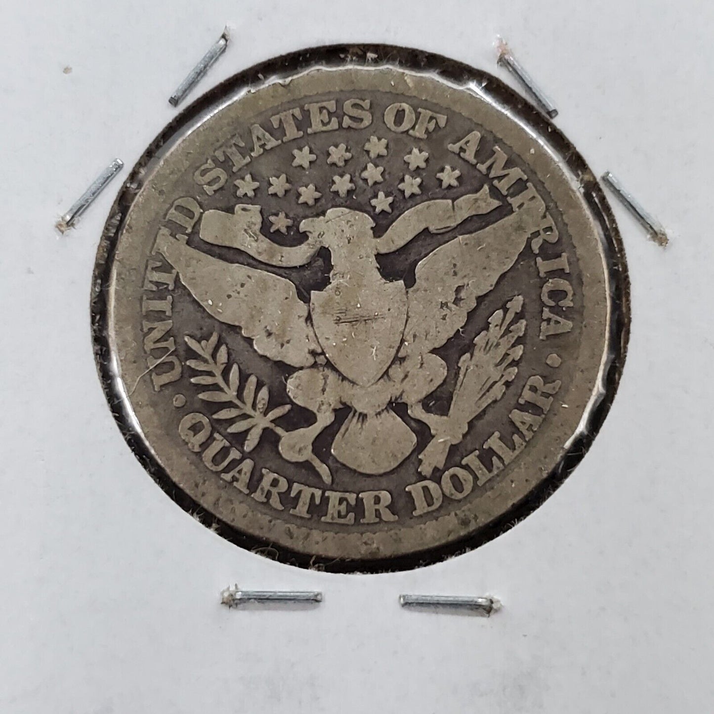 1898 P Barber Silver Eagle Quarter Coin Good Circulated