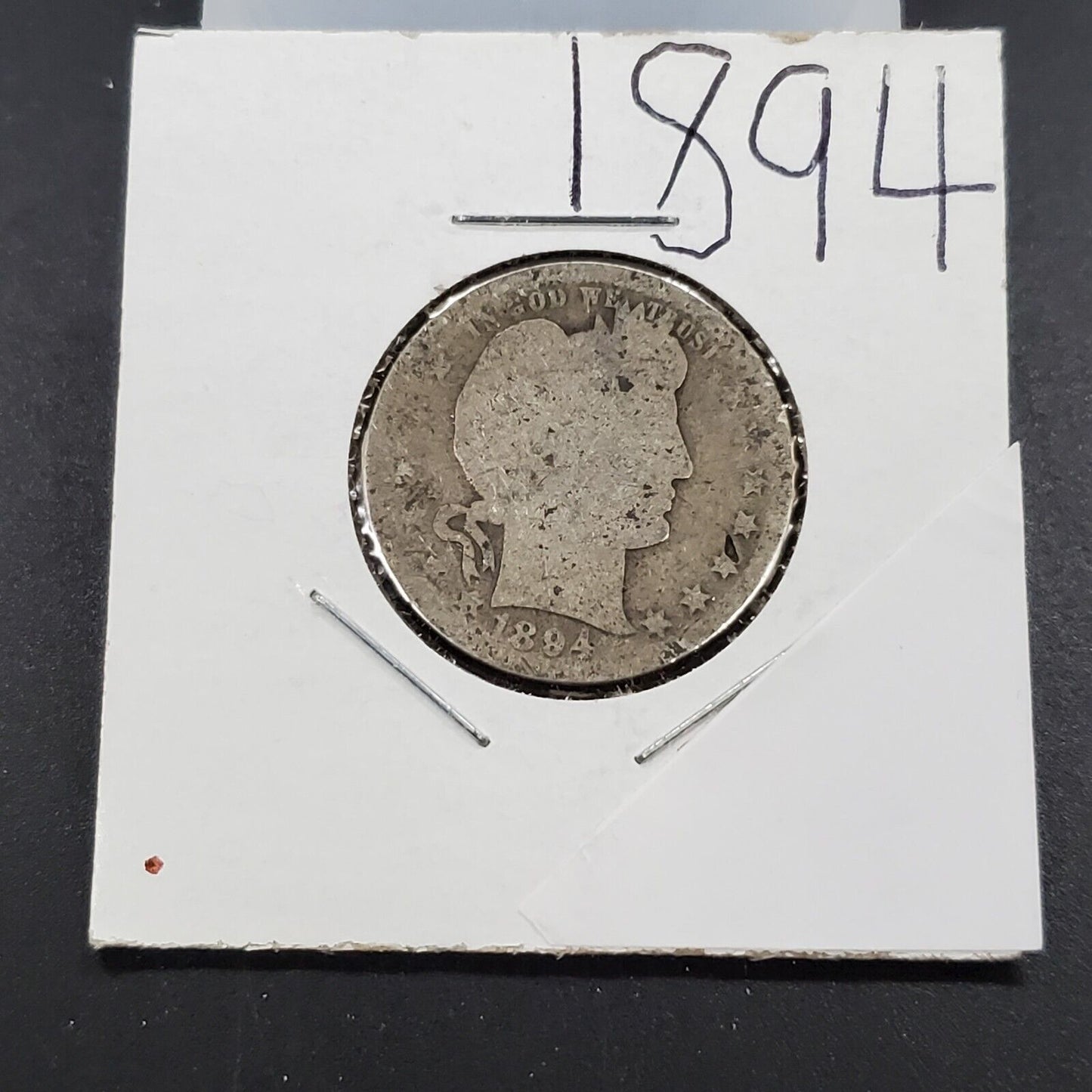 1894 P Barber Silver Eagle Quarter Coin Very Circulated