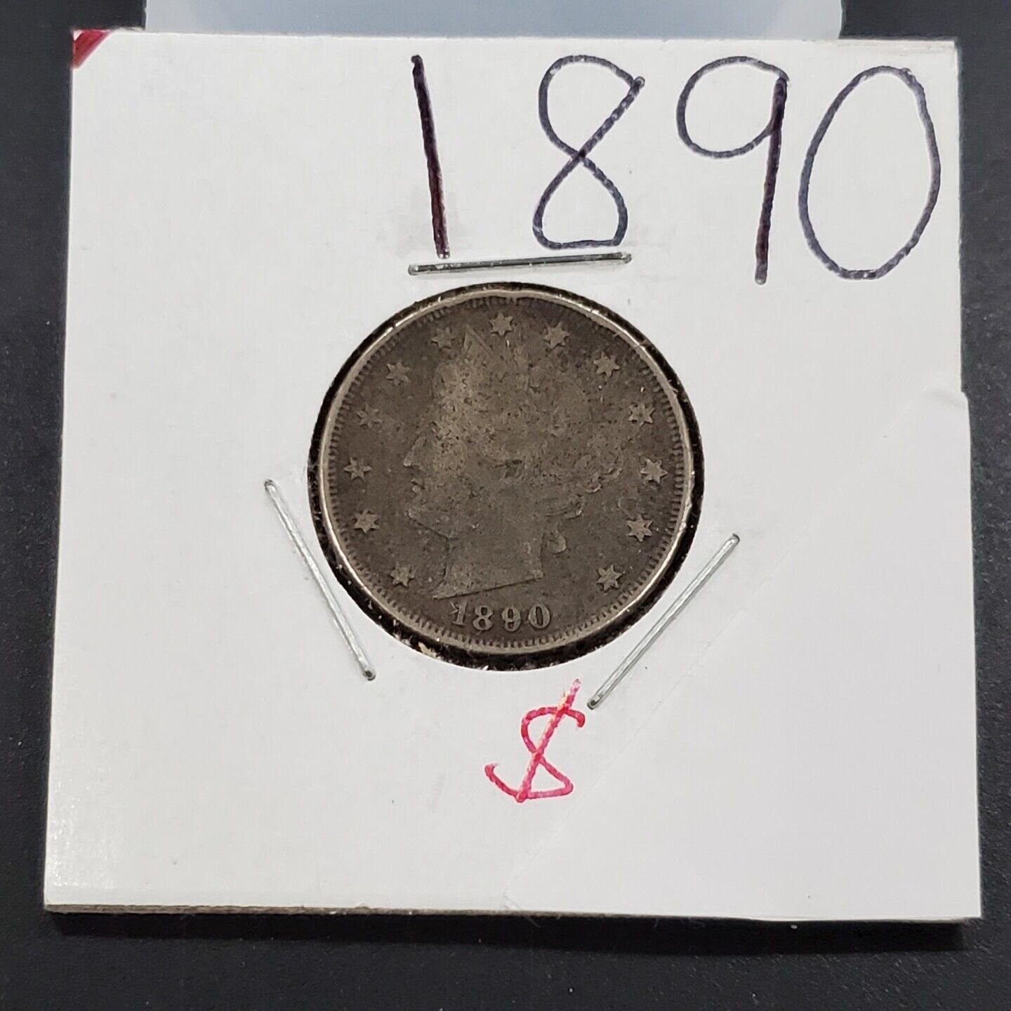 1890 Liberty Head V Nickel Neat Circ VG DETAILS ED
