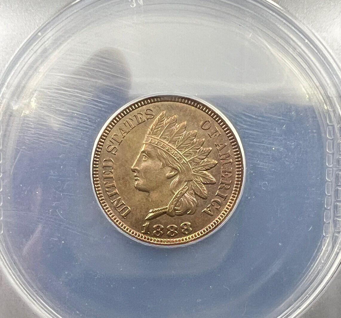 1888 P Indian Head Cent Coin ANACS AU55 S-2 Snow 2 Variety FS-302 RPD Toner