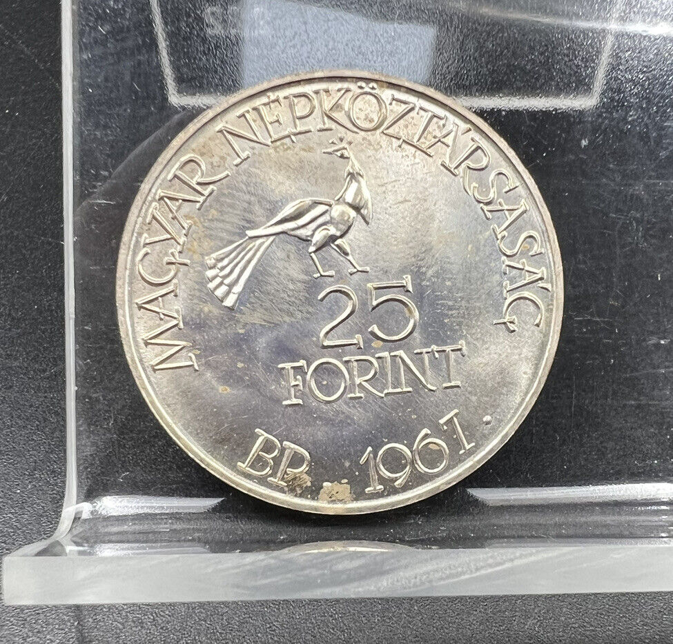 1967 1882 Hungary 25 Forint Commemorative Silver Coin Gem BU 85 Years
