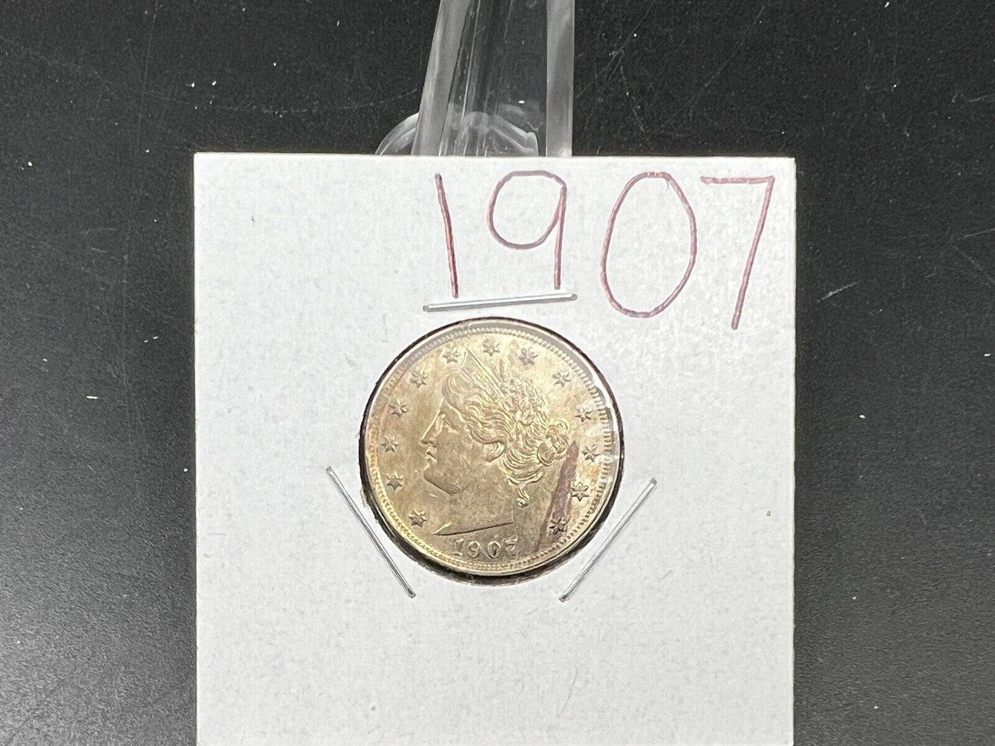 1907 Liberty Head V Nickel BU UNC Laminated Planchet Error
