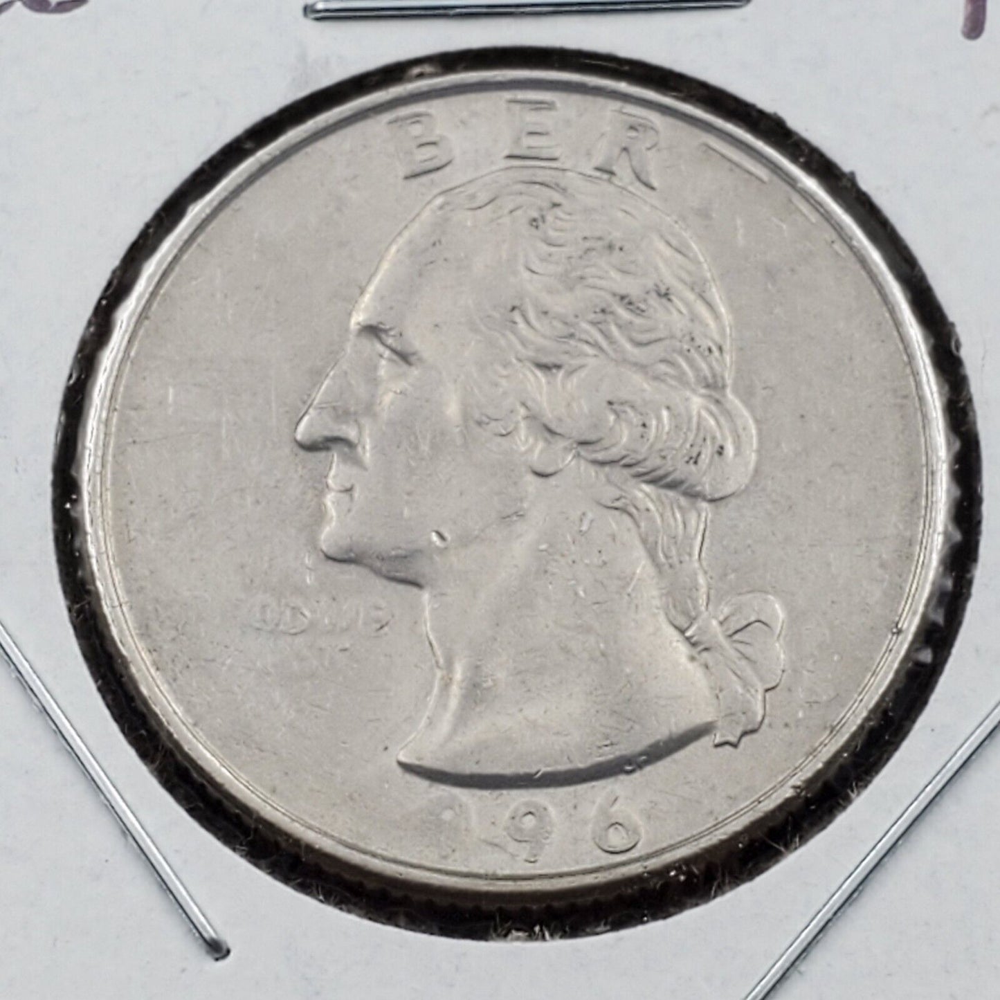 1996 P Washington Quarter Grease Filled Die Struck Thru Error & Strike double XF