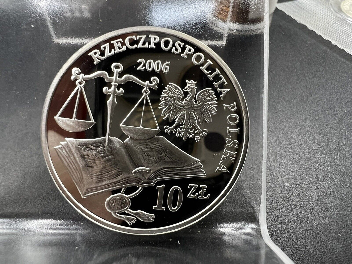 2006 Poland Silver 10 Złotych Zlotych Zlotychjan Lanski Statue Commemorative Gem