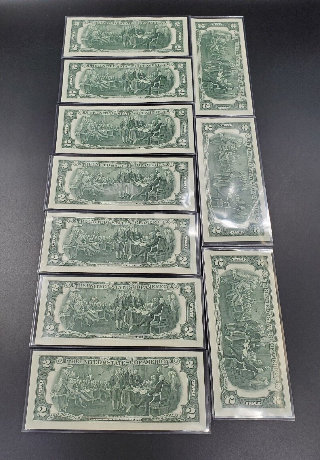 10 Consecutive 1976 $2 FRN Bicentennial Postal Note Raleigh NC UNC Uncirculated