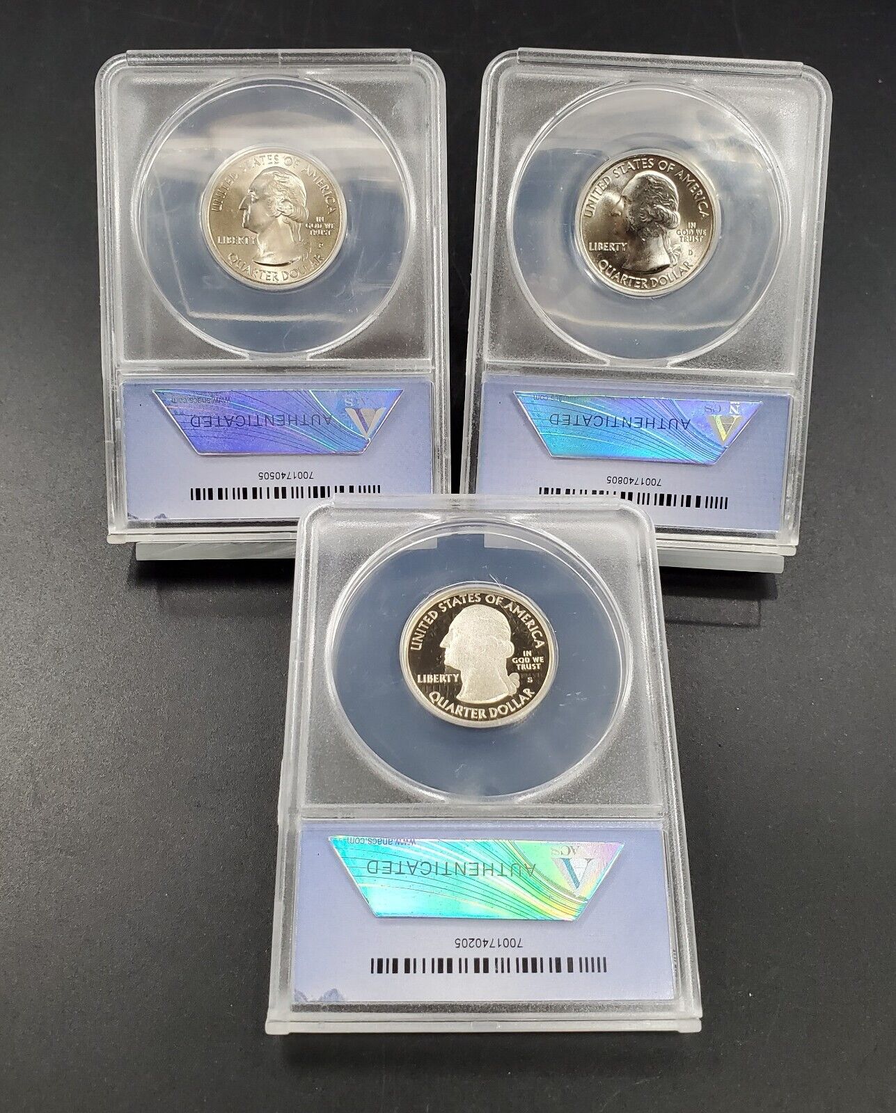 3 COIN Set 2010 P D S Quarter 25c Grand Cany First Day Issue ANACS MS67 PF70 ATB