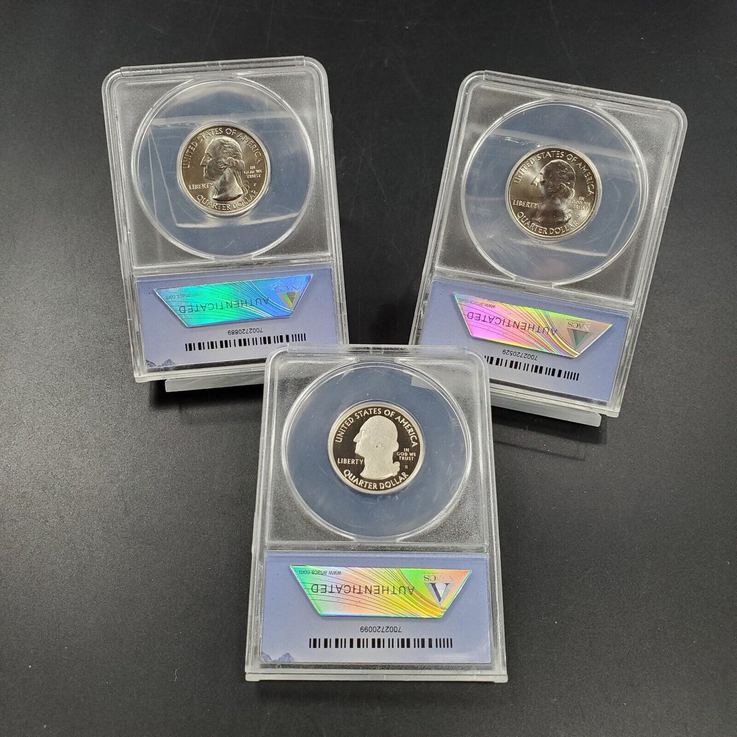 3 COIN Set 2010 P D S Quarter 25c Gettysburg First Day Issue ANACS MS67 PF70 ATB