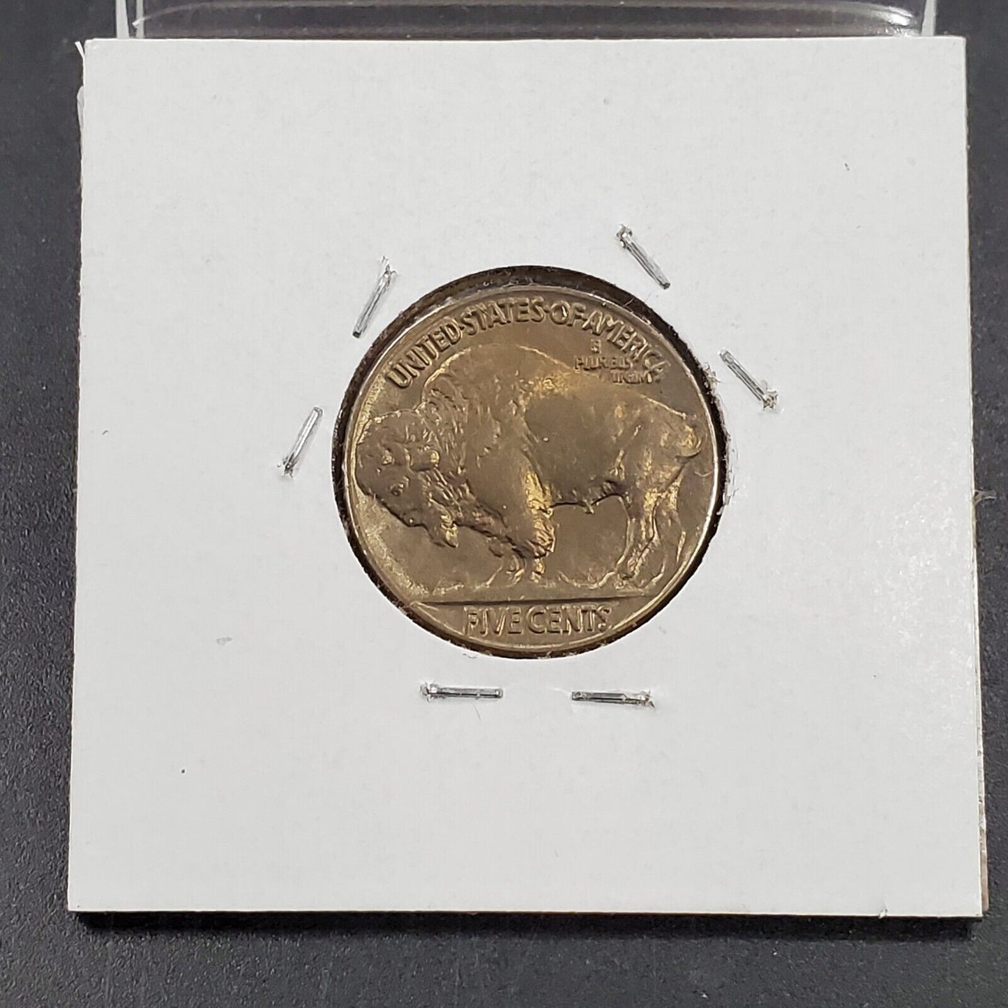 1936 P 5c Nickel Coin AU About UNC w/ Die Chip Variety on Buffalo - Big ear !