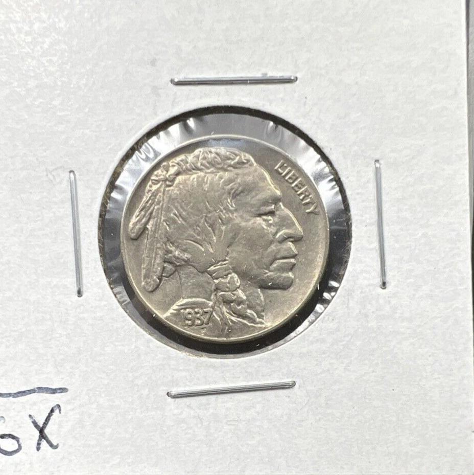 1937 P Buffalo Indian Head Nickel 5c Coin AU About UNC